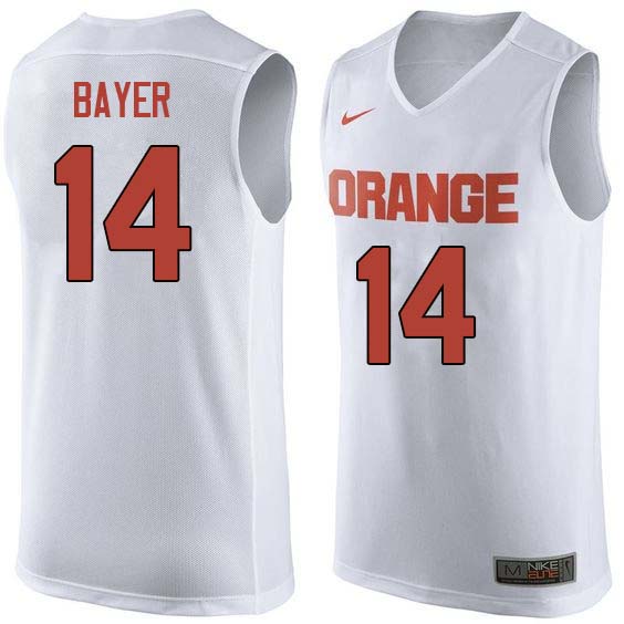 Men #14 Braedon Bayer Syracuse White College Basketball Jerseys Sale-White